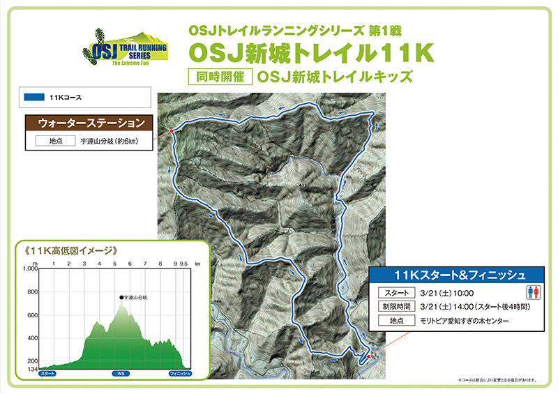 OSJ新城トレイル11K　コースマップ